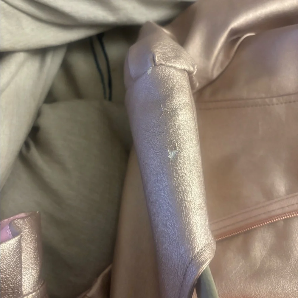 Ted Baker Girl's Rose Gold Faux Leather Jacket - Ages 12-13 - NWT slight wear